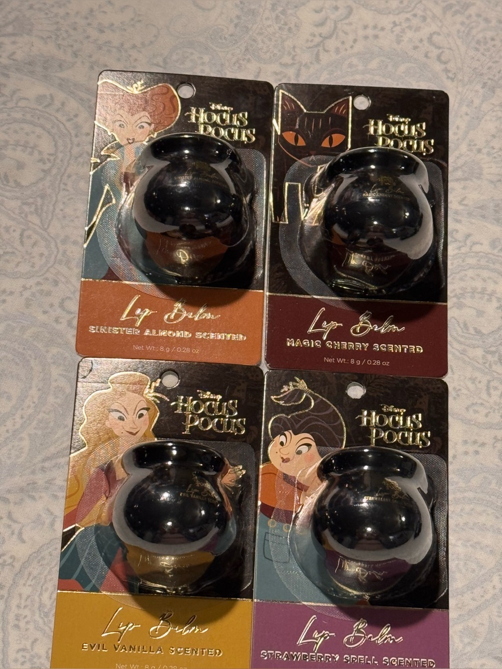 Disney Hocus Pocus Lip Balm Set -Sanderson Sisters &  Thackery Binx Cat